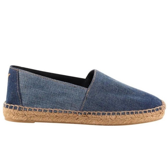 YSL monogram logo embroidered denim espadrilles - Picture 2 of 4